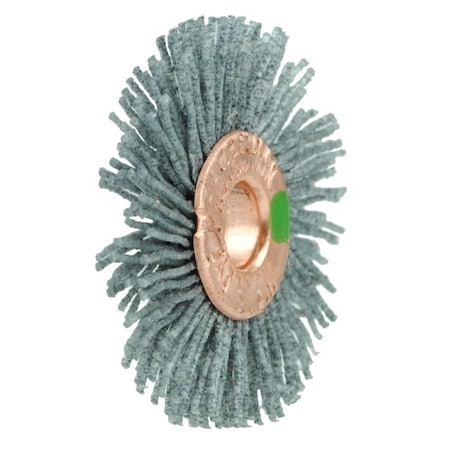 Weiler 1-1/4" Dia Nylox Wheel Brush, .022/120SC Crimped Fill, 1/4" 17535